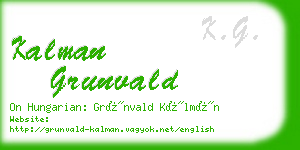 kalman grunvald business card